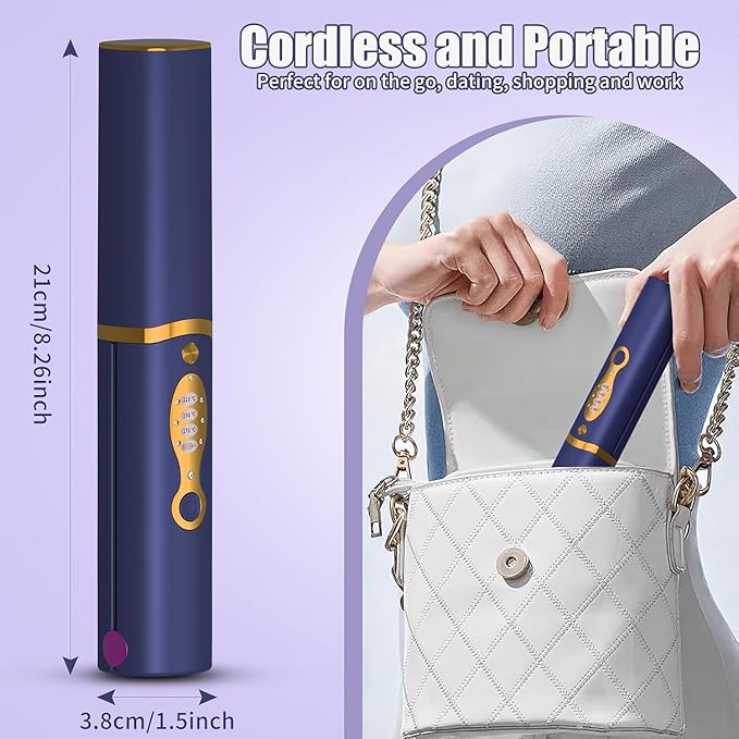 OBEST Cordless Hair Straighteners Curler 2 in 1, Rechargeable Portable Titanium Hair Straightener, 3 Adjustable Temperatures, Quick Heating, 5000mAh Type-C