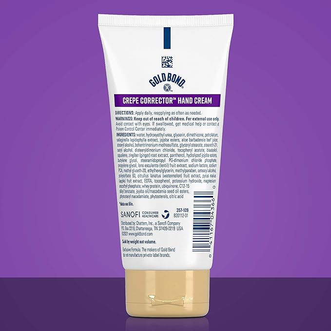 Gold Bond Age Renew Crepe Corrector Hand Cream, Replenishing & Smoothing Formula, 3 oz. (Pack of 2)