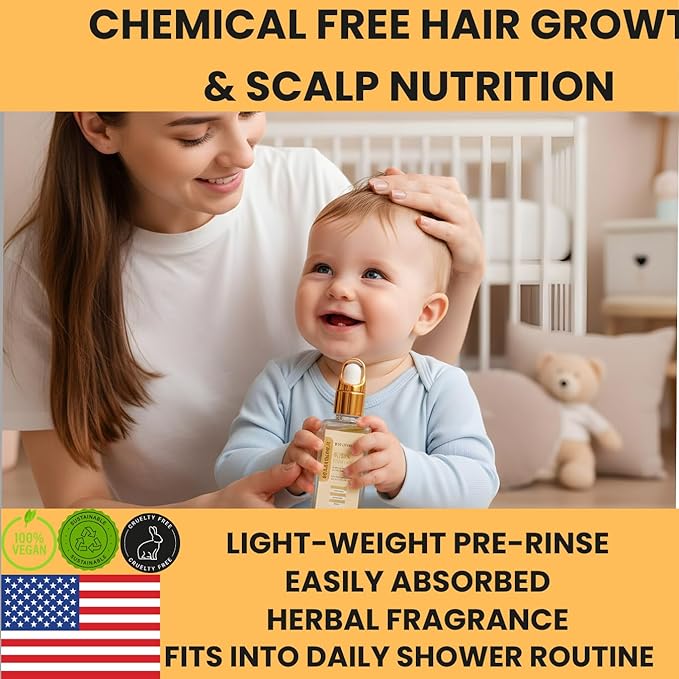 REVATOLOGY Kids & Baby Hair Growth Product High Potency Scalp & Hair Oil (Made in USA) 26 Cold-Pressed Botanicals for all Ages and Hair types -Thin, Curly, Thick Hair | Cruelty & Chemical Free