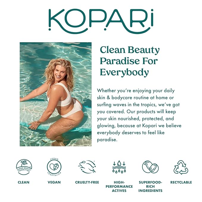 Kopari Golden Sunglaze Sheer Body Mist Sunscreen SPF 50, Infused with Shimmering Body Oil, Hydrating Mist, Hydrates, Brightens, Gives Skin a Glowy Finish, Lightweight, Fast-Absorbing.