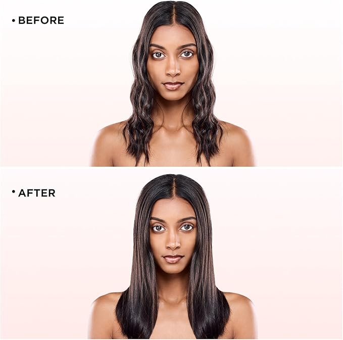 Prizm Hair Straightener Brush, 20s Fast Heating, Negative Ions Hair Straightening Brush with Less Frizz, 4 Temp Settings & LED Display, Anti-Scald Design, Gift for Women, Dual Voltage, Pink