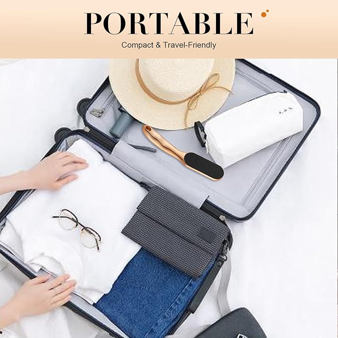 Glass Foot File and Callus Remover for Hard Skin, Cracked Heels - Heel File Pedicure Tool with Anti-Slip Grip, Fast Smooth Results, Wet and Dry Foot Scrubber Dead Skin Remover