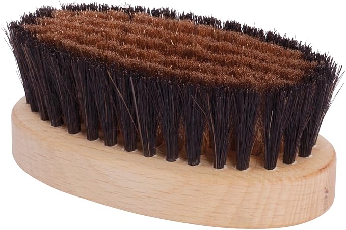 Redecker Ionic Massage Body Brush with Horsehair Bristles Threaded with Fine Bronze Wires, Oiled Beechwood Handle, 3-1/2-Inches