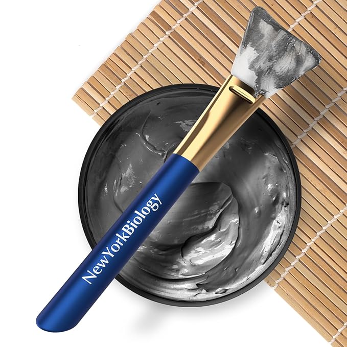 New York Biology Dead Sea Mud Mask for Face & Body | with Stem Cell and Collagen | Face Mask, Brush Applicator, Towel | Spa Quality Pore Refiner for Oily Skin | Natural Skincare for Women & Men | 4 oz