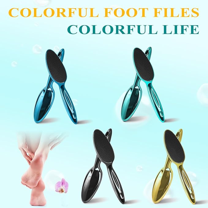 Glass Foot File, Foot Scrubber for Hard Skin Remover - Foot Callus Remover, Pedicure Tools for Feet Dead Skin, Foot Care for Women and Men, Gentle Effective Heel Scraper (Metallic Green)