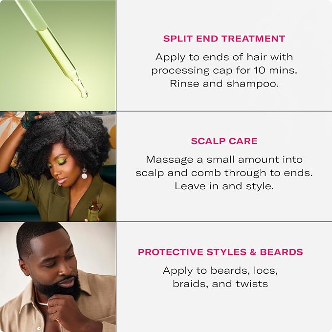 Mielle Organics Rosemary & Mint Hair Oil - Strengthening Biotin Oil Infused Frizzy & Damaged Hair Care - Split Ends & Dry Scalp Treatment to Support Longer, Healthier Strands, 2oz