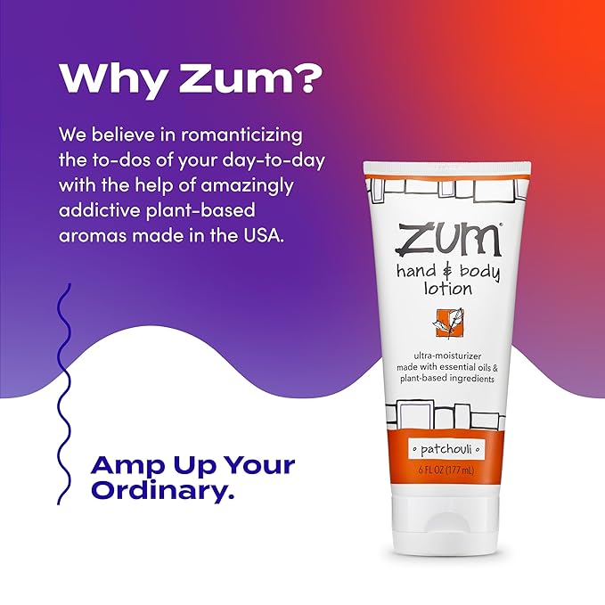 Zum Indigo Wild Hand & Body Lotion - Natural Hand Lotion for Dry Hands - Body Lotion for Women & Men - Body Moisturizers Include Shea Butter, Jojoba Oil & More - Patchouli Scent - 6 fl oz (2 Pack)