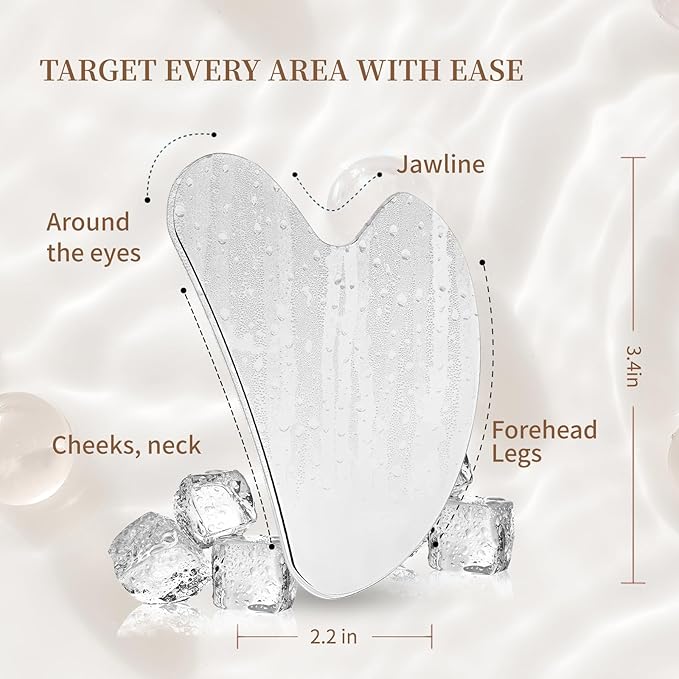 2Pcs Gua Sha Facial Tools Stainless Steel - Lift, Depuff & Glow | Spa-Grade, Travel-Ready, Metal GuaSha Tool for Face, Neck, Body Lymphatic Drainage Massager Natural Skin Care