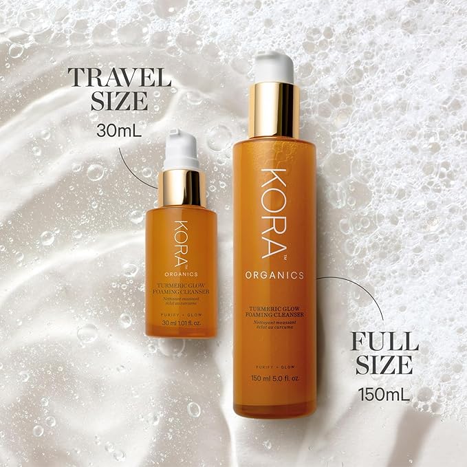 KORA Organics Turmeric Glow Foaming Cleanser, Cleanse & Nourish, Certified Organic, Cruelty Free, 5.07 oz - Face Cleanser