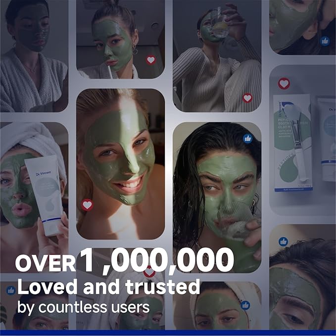 Deep Cleansing Green Clay Mask for Face, Kaolin Clay Masks Blackheads and Pores with Mung Bean for Soothing Detox, Oil Control, Mud Mask with Brush for All Skin Types（5.3 oz）