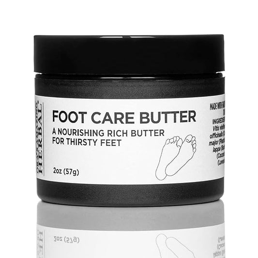 Ora's Amazing Herbal Foot Care Butter, Heel Balm, Foot Balm, Repair Cream for Dry Cracked Heels & Feet, Lavender, Tea Tree & Peppermint, 100% Recycled Plastic Jar, 2 oz