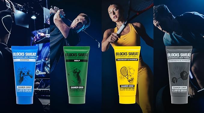 Gamer Grip Strength & Fitness Cream for Sweaty Hands - Chalk-Free Liquid Formula Grip Cream for Weightlifting, Climbing, Golf, Gymnastics Grips & Pole, Sweat Control for Instant Dry Hands, Made in USA