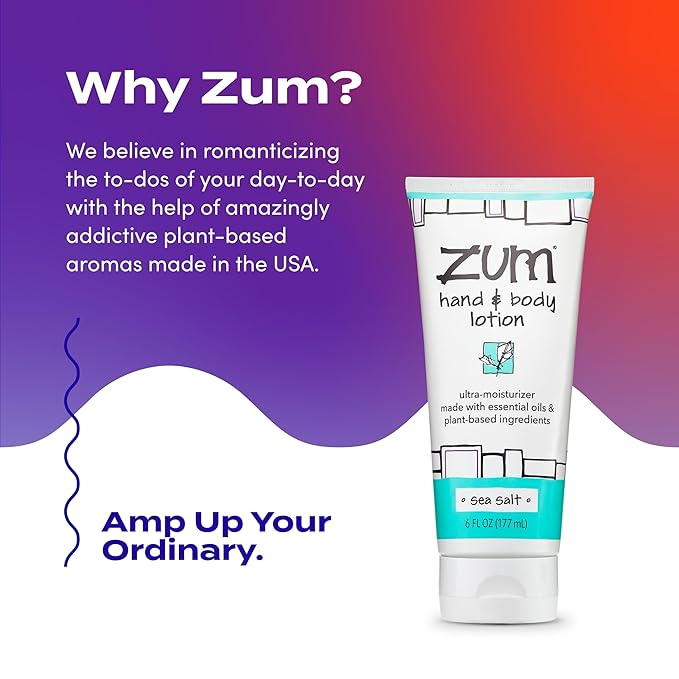 Zum Indigo Wild Hand & Body Lotion - Natural Hand Lotion for Dry Hands - Body Lotion for Women & Men - Body Moisturizers Include Shea Butter, Jojoba Oil & More - Sea Salt Scent - 6 fl oz (2 Pack)