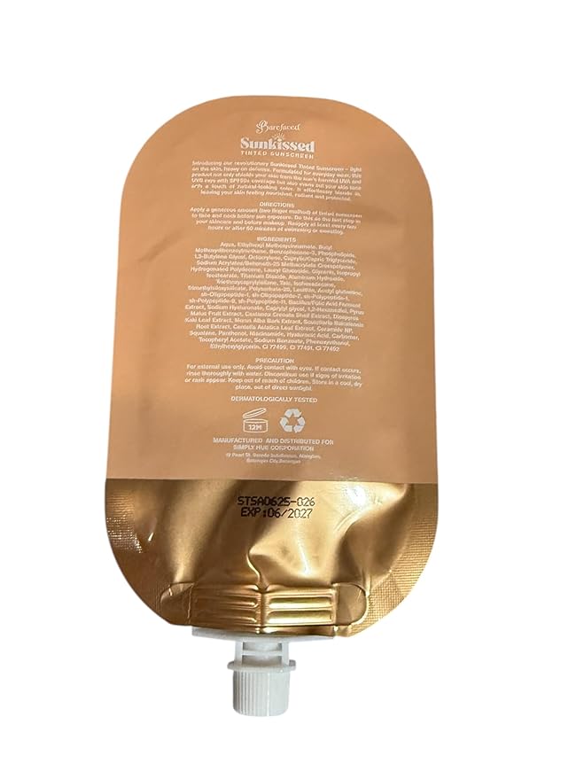 Barefaced Sunkissed Try-Me Pouch TINTED Sunscreen SPF 50 PA++++, 20g (Try-Me Pouch Original Tint 20g)