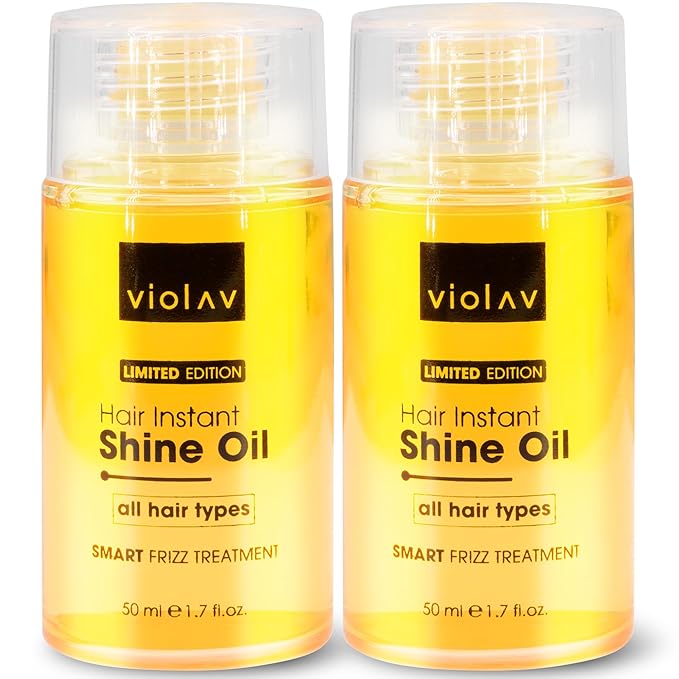 Heat Protectant for Hair - Hair Oil for Frizzy Hair, Damaged, Curly Hair | Hair Growth, Instant Shine, Strong Care Serum for Split Ends Curls - Travel Size, Anti Frizz Control [2 Pack]