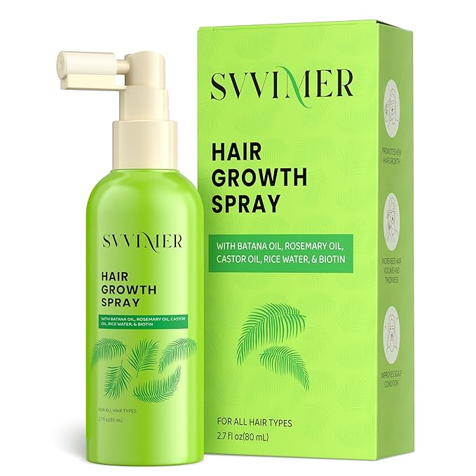 Svvimer Hair Growth Serum Spray - with Rosemary Batana Oil Biotin for Hair Loss and Thinning - Thicker Fuller Longer - for Women and Men 2.7 Fl Oz (Pack of 1)