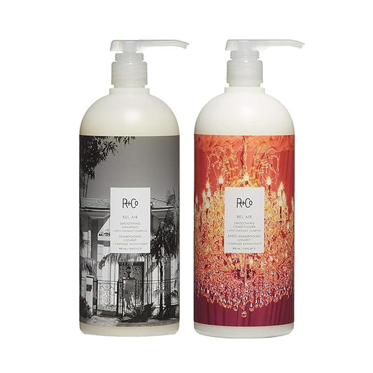 R+Co Bel Air Smoothing Shampoo and Conditioner Set 1L - Smoothing Shampoo + Conditioner Anti-Oxidant Complex | Vegan + Cruelty-Free