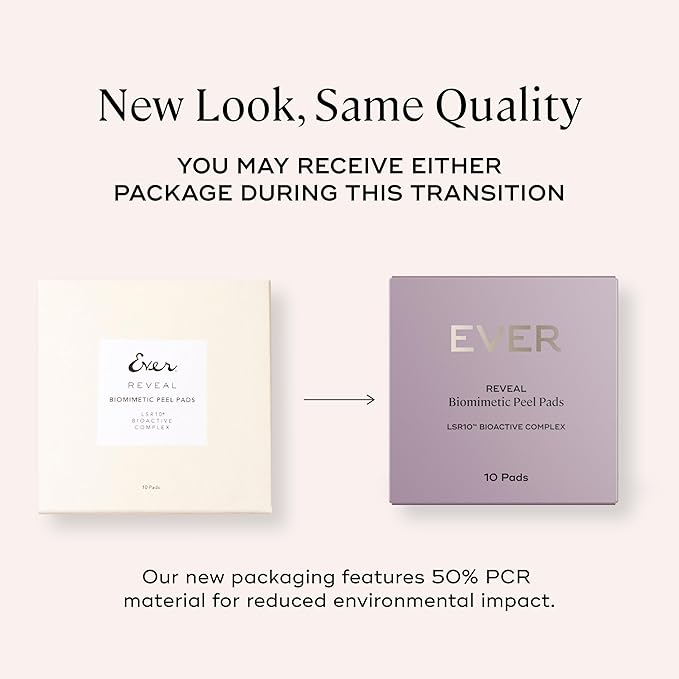 EVER Reveal Biomimetic Peel Pads - Exfoliating & Brightening Travel Pack, 10 Count – Azelaic Acid, Caviar Lime & LSR10 for Radiant, Smoother Skin