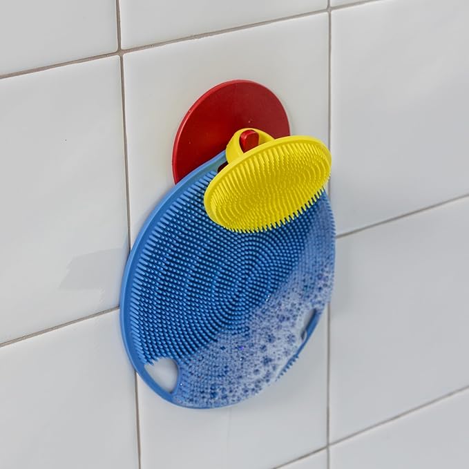 Boie USA Bathroom Hook - for Hanging Shower or Bathroom Tools Like Loofahs and Scrubbers. Shower Hook for Loofah, Wash Cloths, and All Bath Tools. Easy to Remove (Orange)