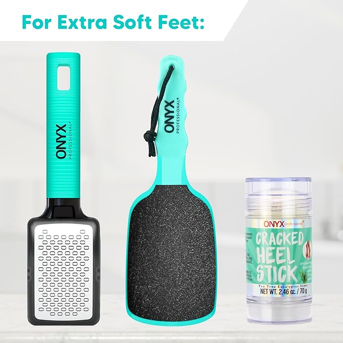 Onyx Professional Cracked Heel Repair Balm Stick, Tea Tree Eucalyptus Scent, 2 Pack - Dry Heels Dry Cracked Feet Treatment, Moisturizing Heel Balm Rolls On, No Mess Like Foot Cream or Foot Lotion