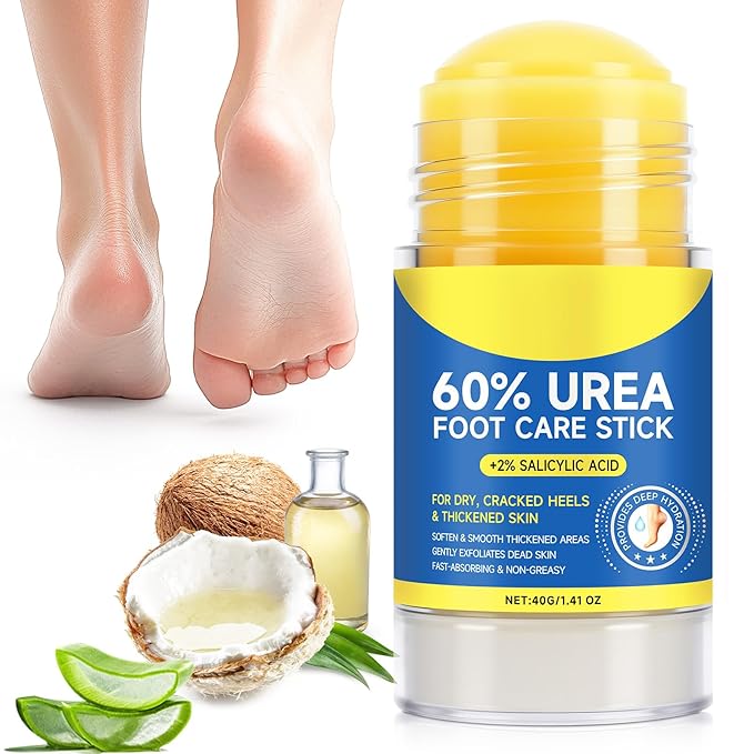 60% Urea with 2% Salicylic Acid Foot Care Stick, Hydrating Repairs Feet Cream, Foot Lotion Moisturizer for Dry Cracked Feet, Elbows, Hands (1.41 Ounce (Pack of 1))