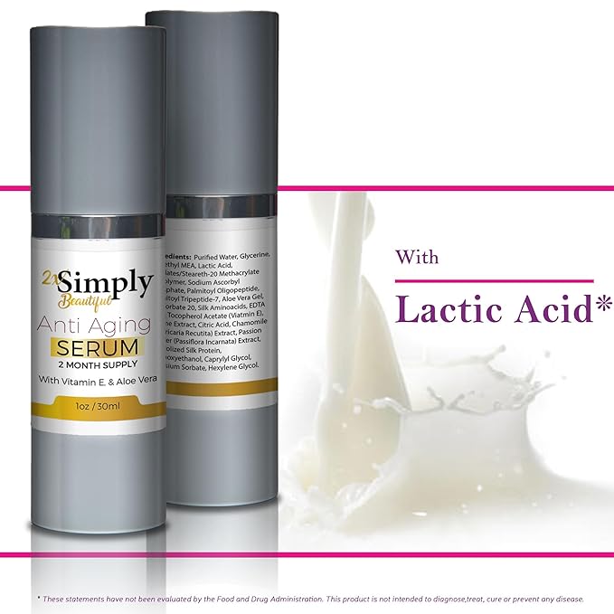 2x Simply Beautiful Anti Aging Serum 2 Month Supply - Help Smooth Skin Under & Around Eyes - Reduce Wrinkles Appearance - Anti Aging Eye Serum - Improve Puffy Bags & Dark Circles - Anti Aging Skincare