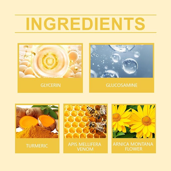 Bee Venom Joint Gel, Professional Bee Venom Ointment,Bee Venom Cream,Bee Venom Joint and Bone Cream for Back, Knee, Hands, Neck, Feet -60g (2PCS)