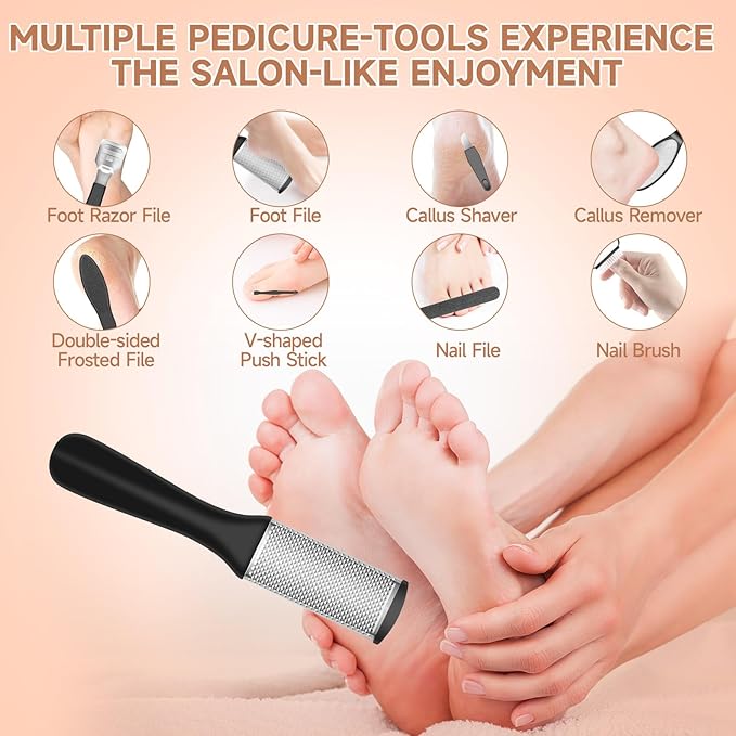 AdamPark Electric Callus Remover for Feet,Rechargeable Portable Electronic Foot File Pedicure Kits,Professional Waterproof Pedi Feet Care Tools Wet&Dry Foot Scrubber File Perfect for Hard Cracked Skin