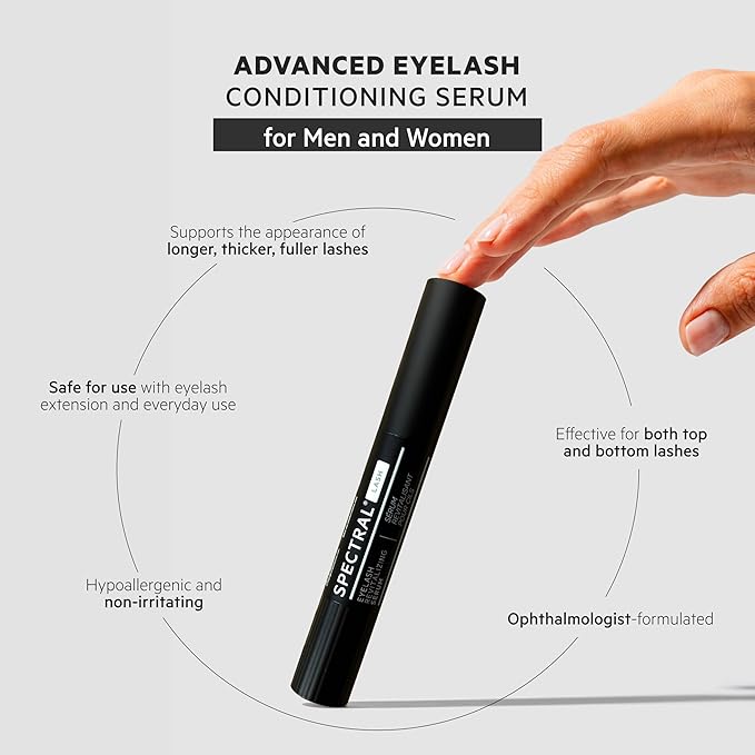 DS Labs Spectral.LASH Eyelash Conditioning Serum - Supports Longer, Fuller, Thicker, Looking Lashes, Safe for Lash Extensions, Oil-Free, Paraben & Sulfate Free, Cruelty Free