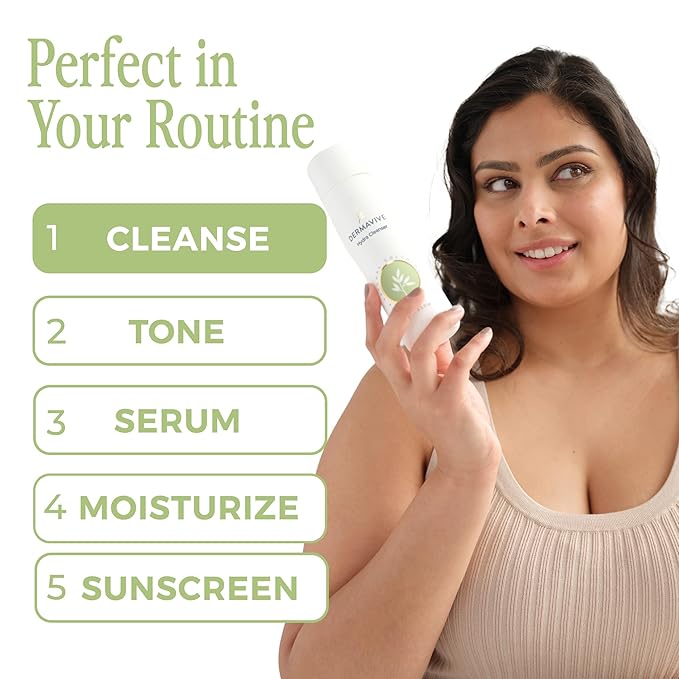 Dermavive Hydrating Facial Cleanser, Soap-Free Gentle Cleanser with Colloidal Oatmeal & Vitamin E, Soothes & Moisturizes Dry Sensitive Skin, Suitable for All Skin Types, 250ml (8.5oz)