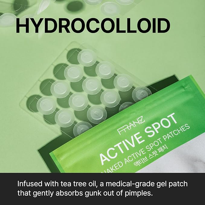 FRANZ Naked Active Spot Patches (72 Count) | Hydrocolloid Pimple Treatment Patch | UPF 50+ Powerful Sun Shield Cover | Gentle on Sensitive Skin