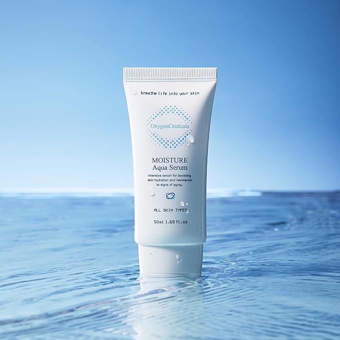 OxygenCeuticals Moisture Aqua Serum – Deep Hydrating & Moisturizing Serum with Hyaluronic Acid & Jojoba Oil, Non-Irritating Formula suitable for Dry, Oily & Acne-Prone Skin. 1.69 fl.oz (50ml)