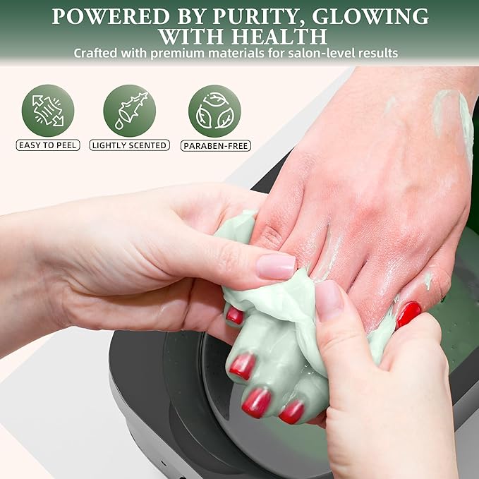 7000ml Paraffin Wax Machine for Hand and Feet-Black Hand Wax Paraffin Machine for Hands with 10pcs Aloe Vera Paraffin Bath Refills，Foot Care Kit,Moisturizing and Exfoliating