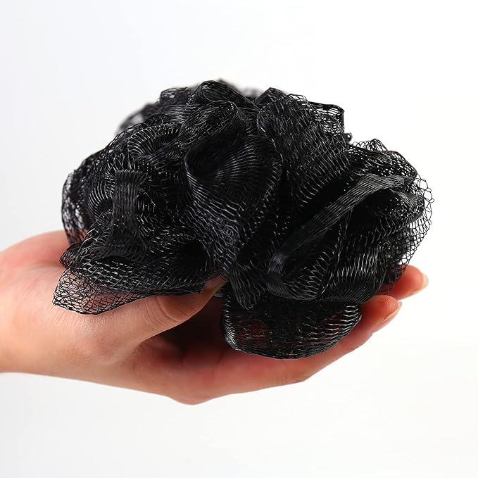 Back Scrubber Brush Long Handle for Shower, Loofah On a Stick Sponge Back Brush, Body Exfoliator Scrubber Bath Brush for Men Women, Exfoliating Cleaning Back Scrubber for Elderly (2 Pack-Black+Purple)