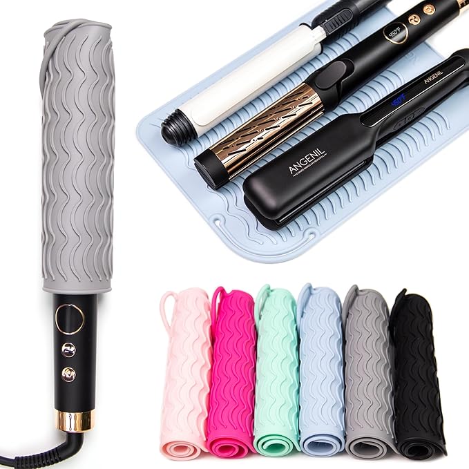 ANGENIL Large Heat Resistant Silicone Mat for Curling Iron, Flat Iron, Hair Straightener and Craft Glue Guns