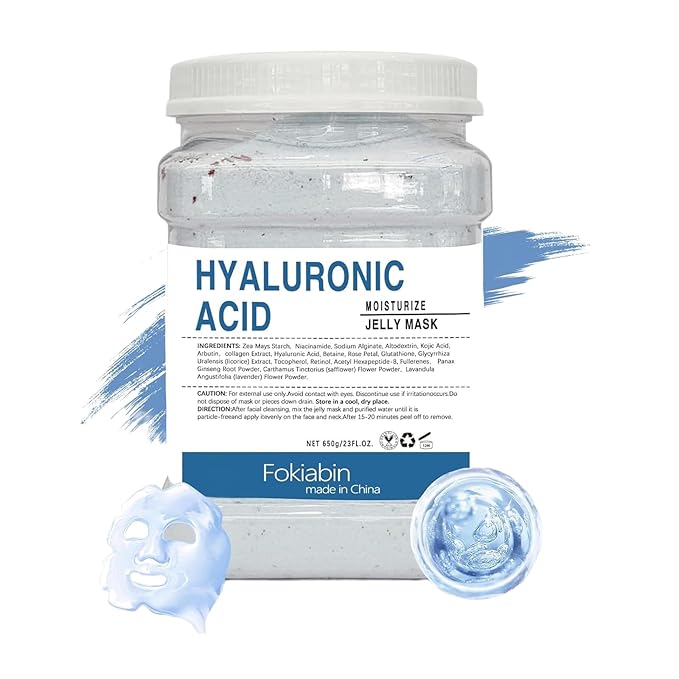 Jelly Mask for Facials, Hydrating & Moisturizing Peel-Off Rubber Gel Face Mask Skin Care for Deep Hydration & Glow, 23 Fl Oz Jar Professional Spa Use for All Skin Types with hyaluronic acid