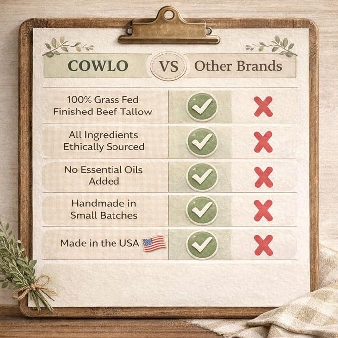 Whipped Beef Tallow for Skin – 100% Grass Fed Tallow Moisturizer for Face, Organic Body Butter, Rosacea, Eczema, Babies, Sensitive Skin (Unscented) 2oz