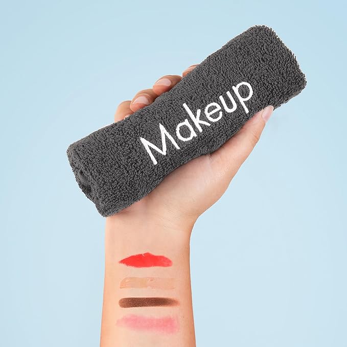 Arkwright Makeup Towels - Pack of 6 - Soft & Gentle Cotton Washcloth Face Make Up Remover, Reusuable Eraser Cloth Essentials for Hosts & Artists, 13 x 13 in, Grey