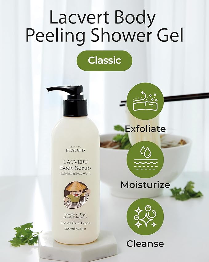 BEYOND Lacvert Body Scrub Peeling Gel (Original, 10.1fl oz) - Body Wash & Shower Gel for Gentle Exfoliation & Home Spa. Korean Daily Skin Care. Gommage-Type for Smooth,