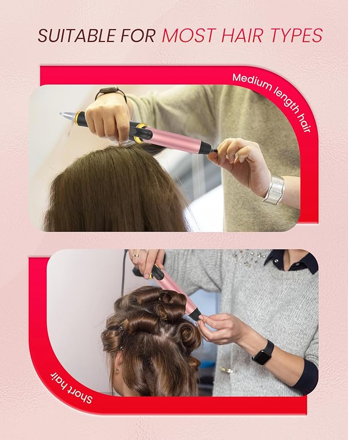 Ukliss Mini Curling Iron, Heats in 30s for Soft Waves & Curls, Dual Voltage Travel Curling Iron with 5 Temp & Anti-Scald Guard, Perfect for Short to Medium Hair,Travel Friendly (Black, 1 Inch)