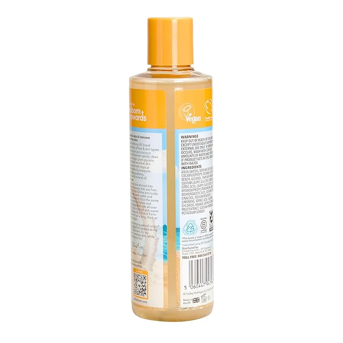 Childs Farm, Kids Hair & Body Wash for Dry, Sensitive Skin, Watermelon & Organic Pineapple, Gently Cleanses, Vegan, Cruelty-Free, 8.4 Fl Oz