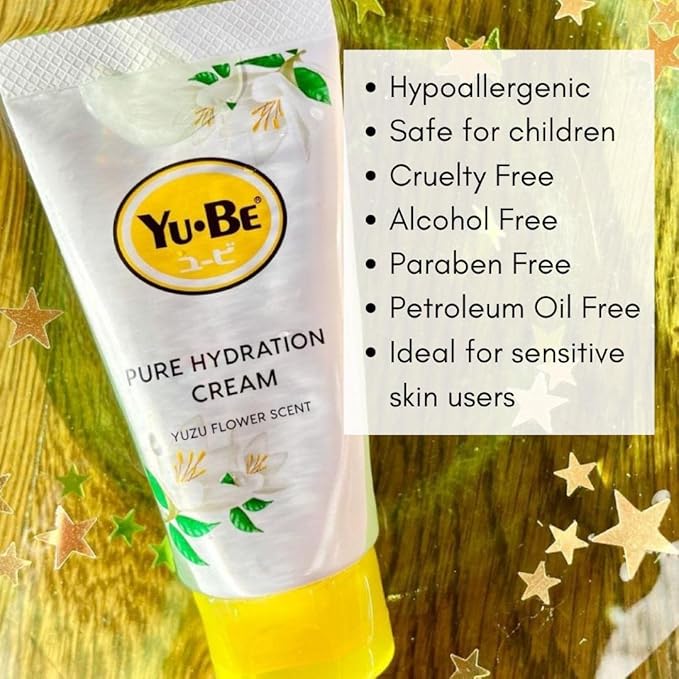 Yu-Be Yuzu Pure Hydration Cream (Duo): Body & Hand Cream - Vegan Skin Care Cream for Sensitive & Dry Skin - Soothing Yuzu Flower Extract - Day & Night Moisturizer- 1.35 Fl Oz