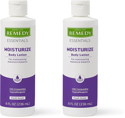 Medline Soothe & Cool Moisturizing Body Lotion, 8-oz Flip-Top Bottle, Scented, 1 Count (Pack of 2)