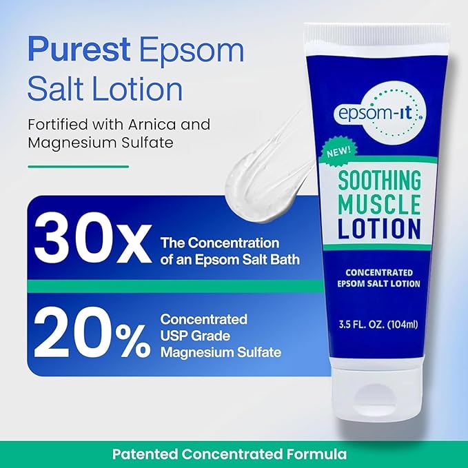 EPSOM-IT Starter Pack: Magnesium Cream for Feet, Ankles, Legs, Back & Neck - Soothing Nerve, Muscle & Calming Foot Rubs for Stiffness & Comfort - Epsom Salt Magnesium Sulfate - 3.5oz, 3-Pack