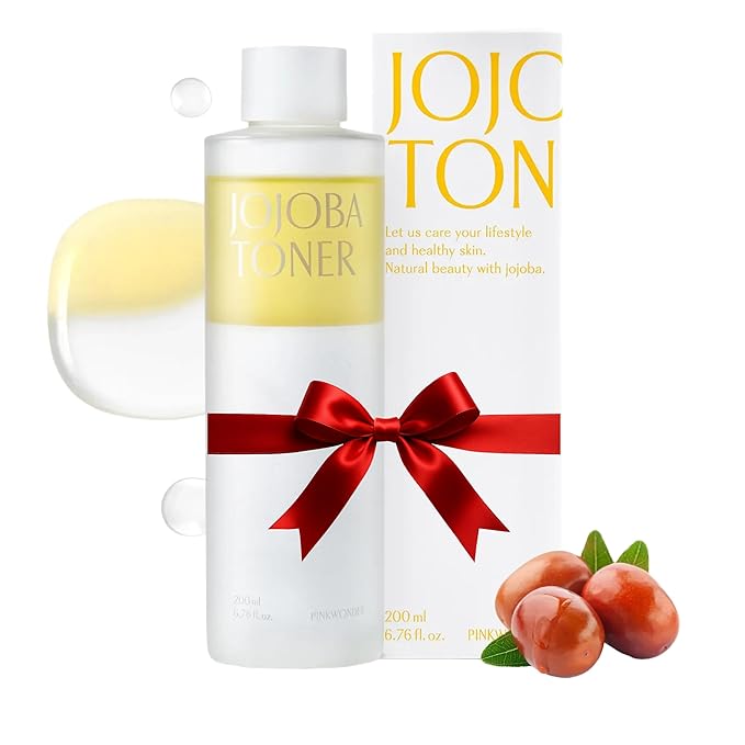 PINKWONDER USDA Organic 100% pure Jojoba oil toner | Hydrating Essence for Skincare | Korean Facial Toner with Jojoba Oil & Wild Strawberry Leaf Extract (6.76oz)