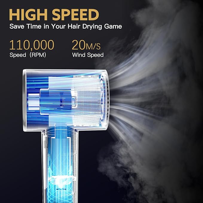 Hair Dryer Hot Air Styler: High-Speed Blow Dryers with Negative Ionic for Fast Drying Frizz Control, Extra Long Barrel 1 1/4 Inch Curling Iron Airflow Auto Wrap Curler for Quick Styling (White)