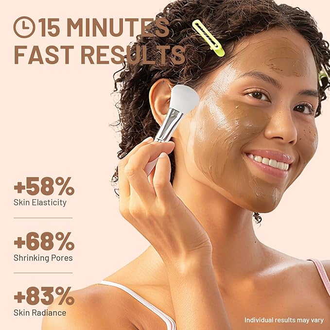 Deep Cleansing Red Clay Mask for Face with Glacial, Soothing Tightening Mud Mask to Balance Oil and Moisture, Minimize Blackheads, Soothing Care Pore Cleansing Mask with Brush