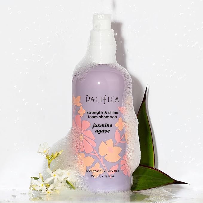 Jasmine Agave Strengthening Shampoo & Conditioner Set – Clean Vegan Shampoo & Conditioner for Weak Or Brittle Hair (Including Color-Treated), Stronger, Shinier Strands, No Silicones or Parabens