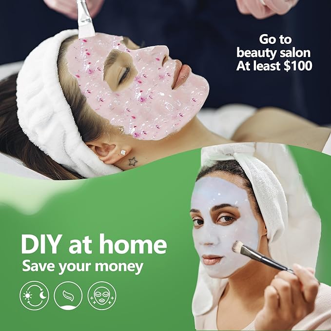 Jelly Mask for Facials, Hydrating & Moisturizing Peel-Off Rubber Gel Face Mask Skin Care for Deep Hydration & Glow, 23 Fl Oz Jar Professional Spa Use for All Skin Types with Tea Tree Essence