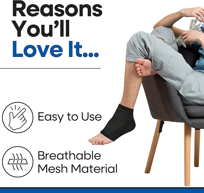 Moisturizing Socks for Men | Cracked Heel Treatment with Aloe Vera | Moisturizer Foot Callus Remover | Aloe Socks for Cracked Heels & Dry Cracked Feet | Lotion Infused Gel Heel Socks (Large - 3 Pairs)